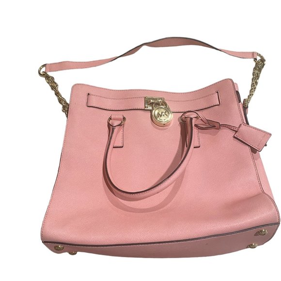 Michael Kors handbag pink with GOLD lock and chain strap - Picture 1 of 4